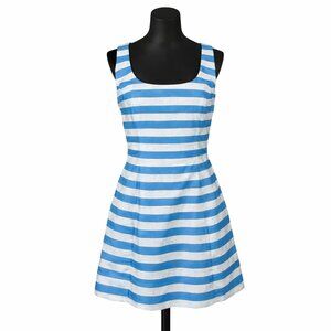 Lilly Pulitzer Joslin Fit & Flare Dress 4 Blue Ribbon Floral Stripe Spring